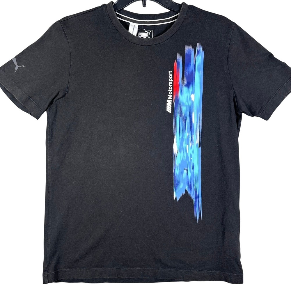 Puma BMW Motorsport T‎ Shirt Mens Small Black Graphic Short Sleeve Tee Racing
